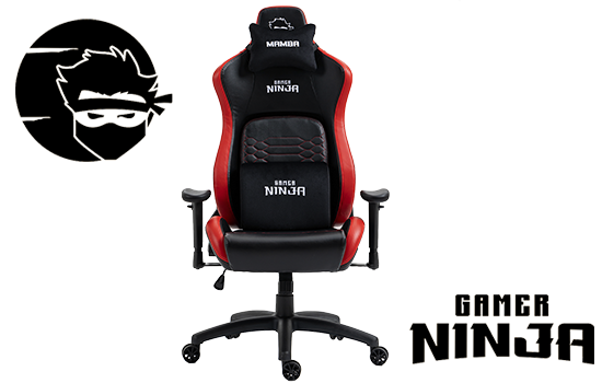 Cadeira Gamer Ninja Mamba, Preto e vermelho